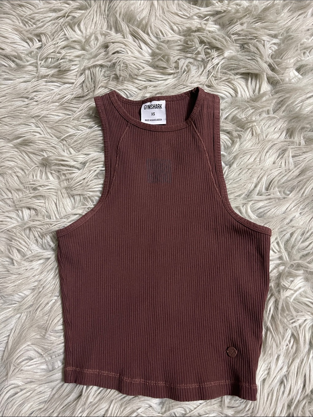 Gymshark Women's Ribbed Cropped Tank Top - Mauve Brown